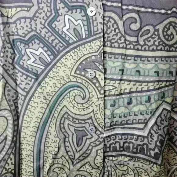 Linda Allard for Ellen Tracy long sleeve button-down silk blouse size 18. - Picture 2 of 5